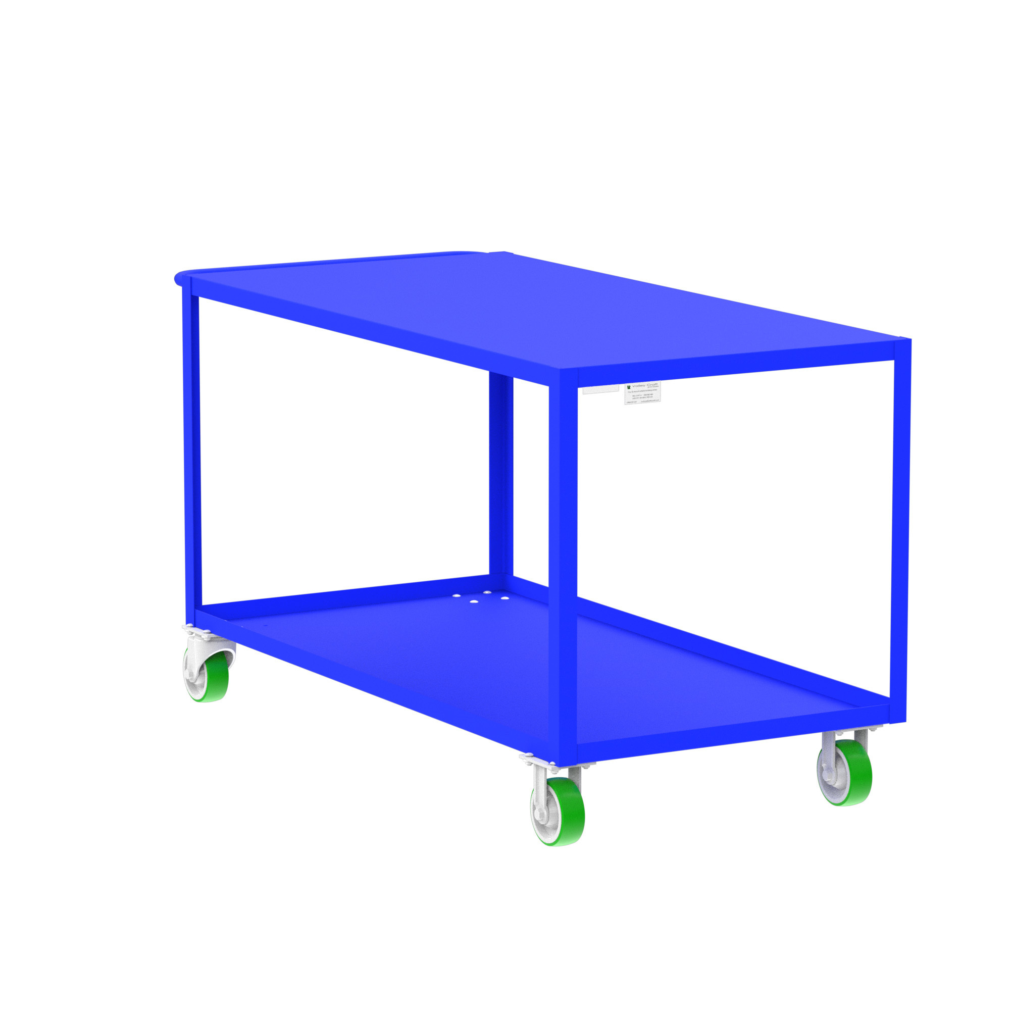 Valley Craft, 2-Shelf Utility Cart, Flat Top, Total Capacity 2000 lb, Shelves (qty.) 2, Material Steel, Model# F89179BUPY